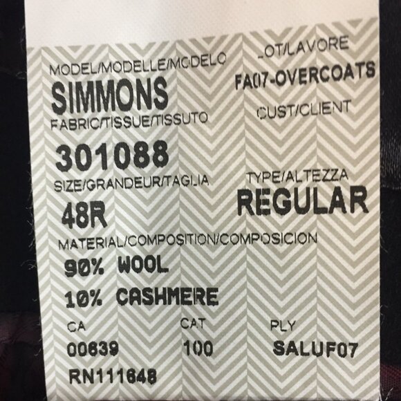 Power Boyfriend Men's Wear Wool & Cashmere Pea Coat Trench -  Black - Picture 7 of 14